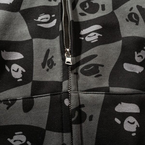 BP Hoodie Shark Logo Checkered Black - Image 4