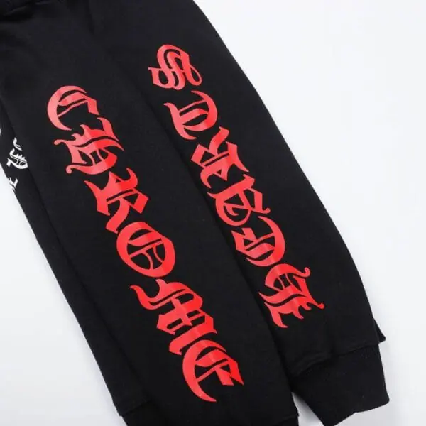 CHRM HRTS Hoodie Black Red Embroidered CH081 - Image 7
