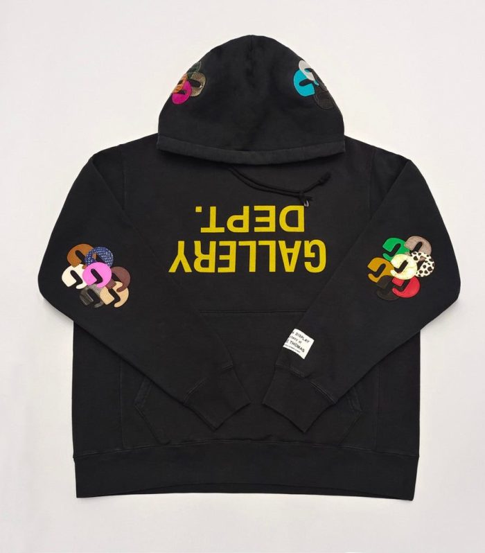 HOODIE BLACK & EMBROIDERED LETTERS PATCH 2024