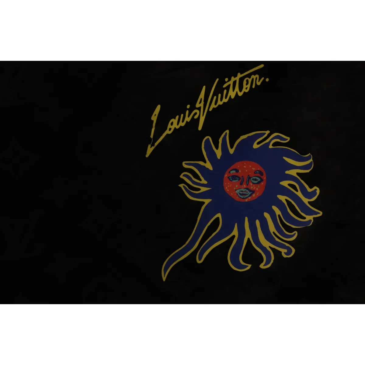 LV Sun Printed Cotton Track Shorts Black - Image 3