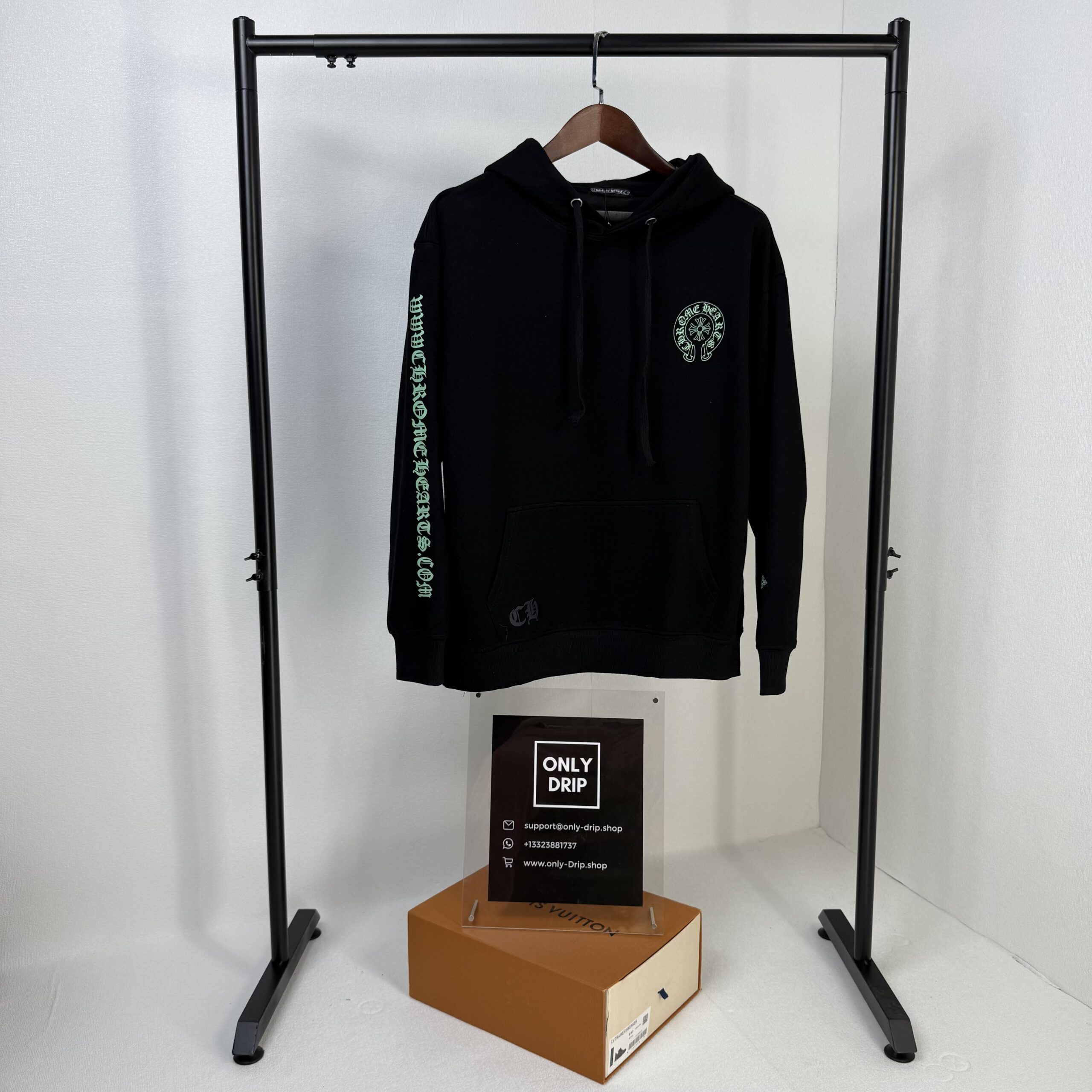 CHRM HRTS Hoodie Neon Logo Black CH072 - Image 4