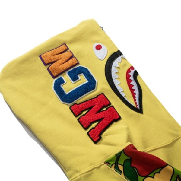 BP Hoodie Yellow Shark Camo Bape Full-Zip - Image 6
