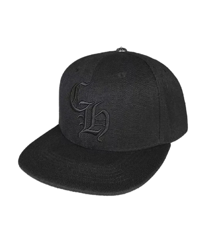 CHRM HRTS CH Cross Flat Snapback Hat Triple Black