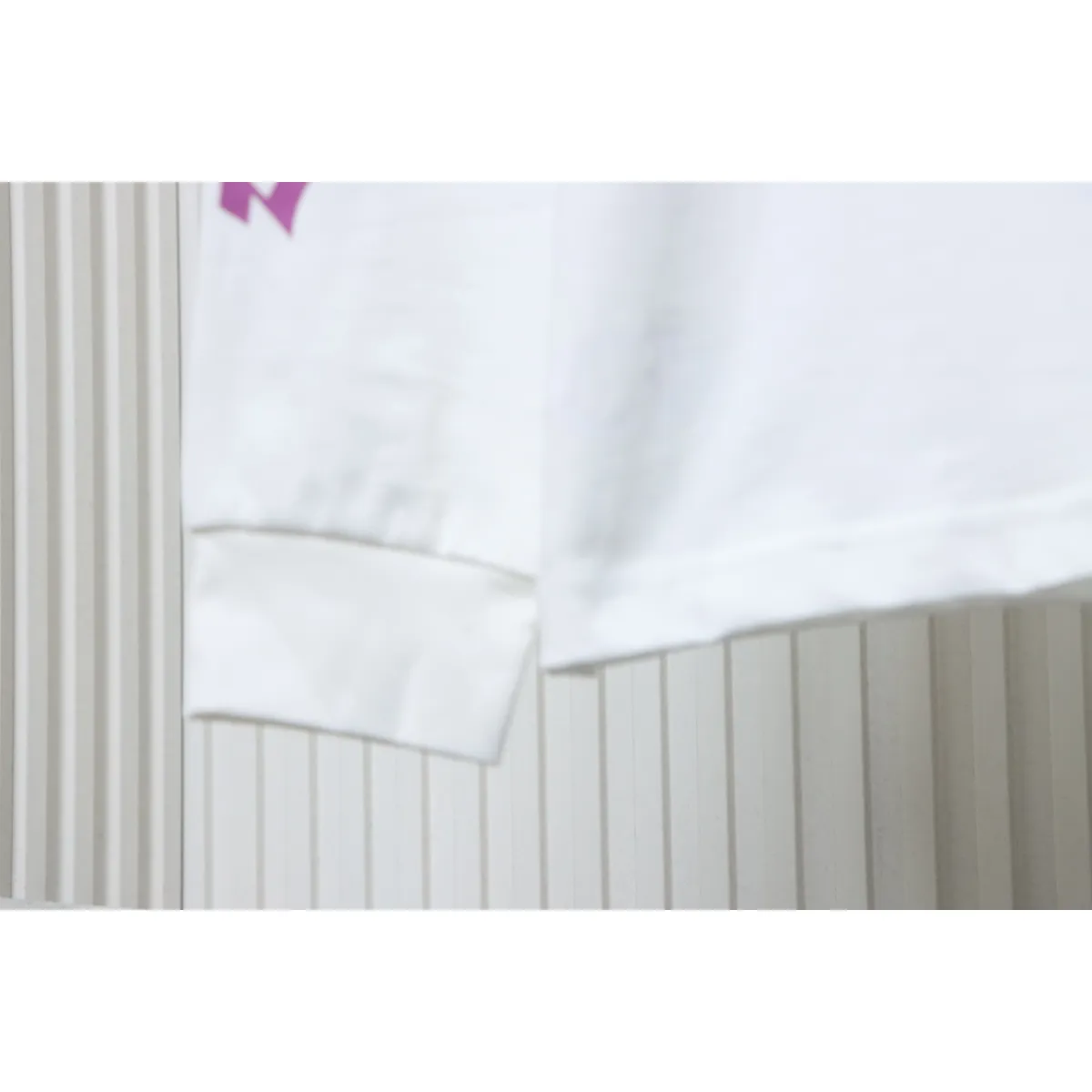 CHRM HRTS Purple Neck Logo Long Sleeve T-Shirt White - Image 5