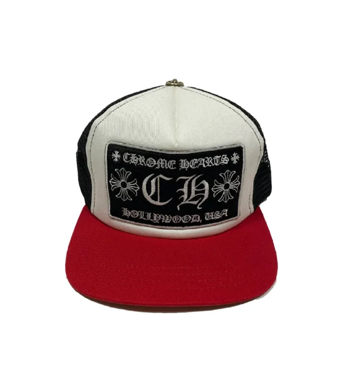 CHRM HRTS CH Hollywood Trucker Hat Red Black White