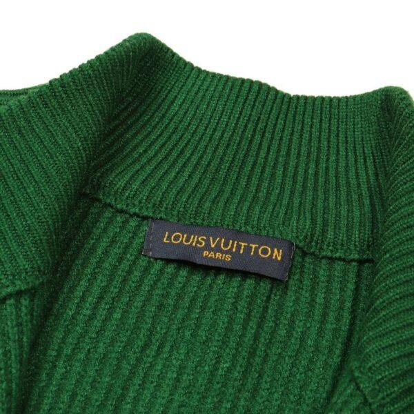 LV Sweater Green Knit Zip-Up - Image 4