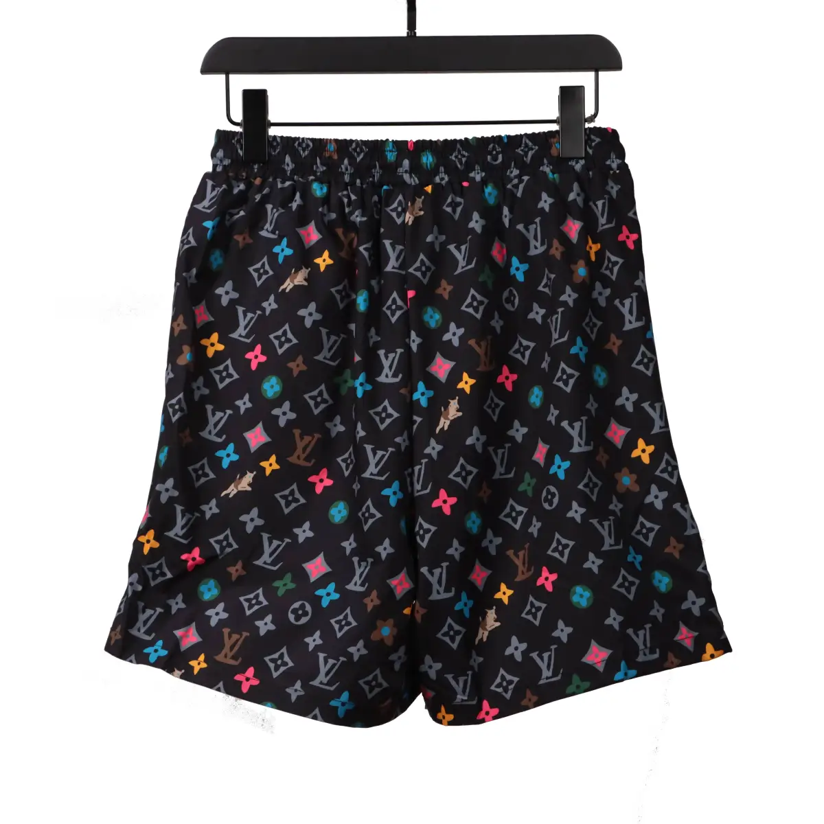 LV Multicolor Logo Jacquard Beach Shorts - Image 2