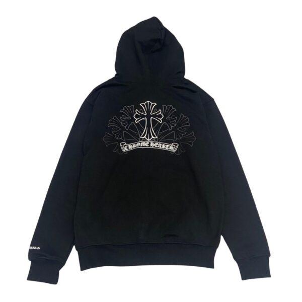 CHRM HRTS Hoodie Cross Zip Black CH064 - Image 4