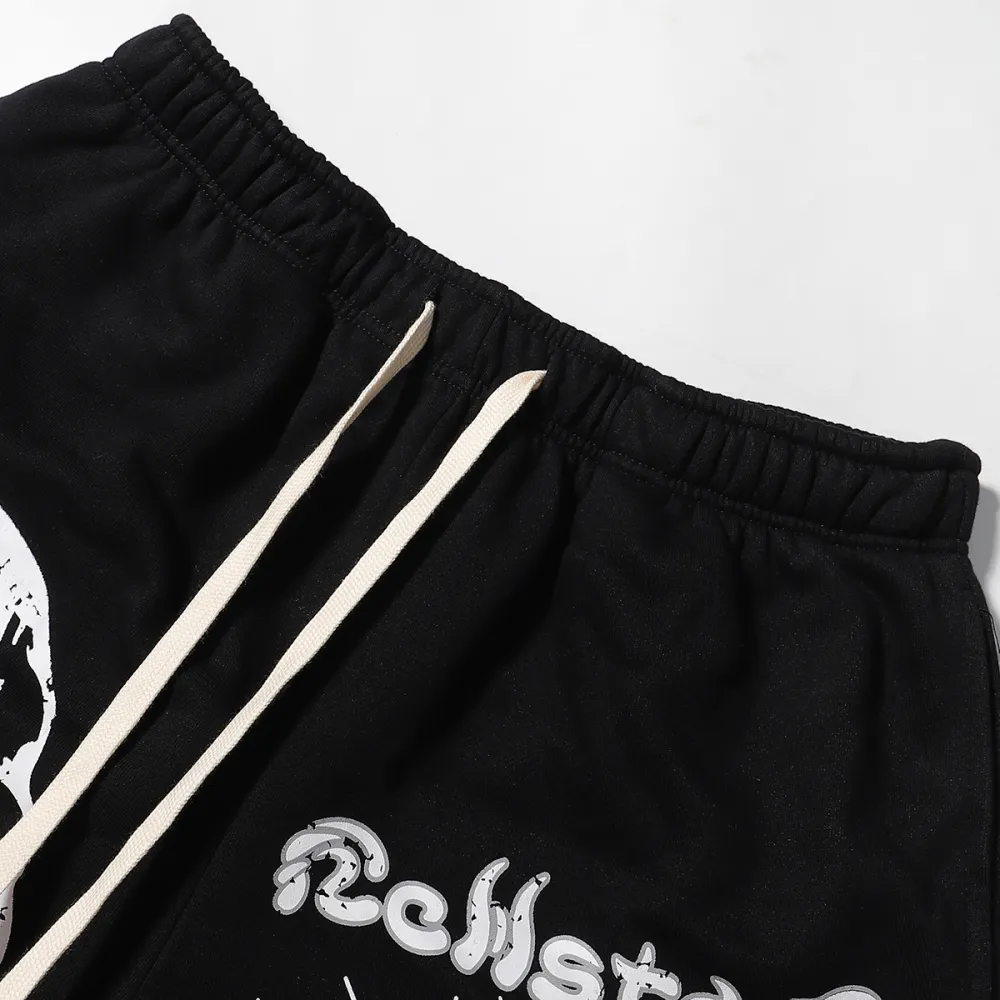 HSTR Skull 8 Print Logo Black Shorts - Image 3