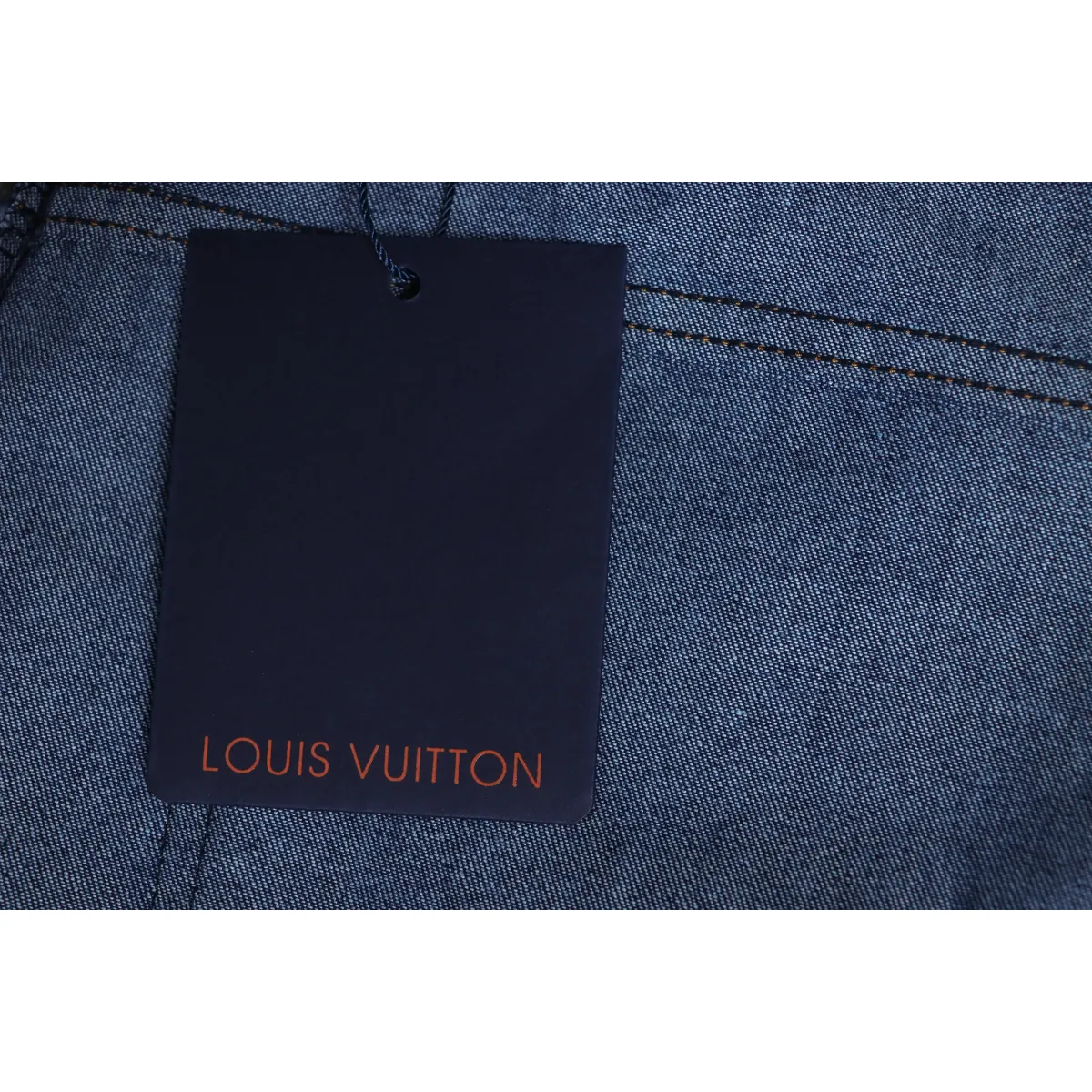 LV Rope Embroidery Denim Shorts - Image 6