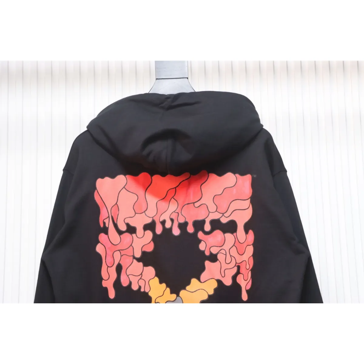 OFF WHT Arrow Print Hoodie Black Red - Image 7